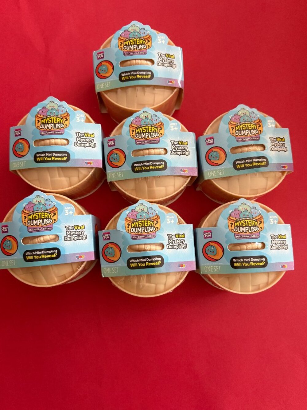 SEVEN MINI-GLITTER SQUISHY DUMPLINGS RMS Mystery Surprise Kids NEW SEALED